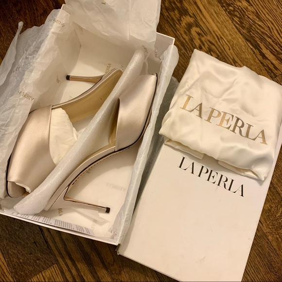 FINAL REDUCTION ‼️ New 🤍 La Perla Zanotti Peep Toe Mule 9 - Picture 2 of 15